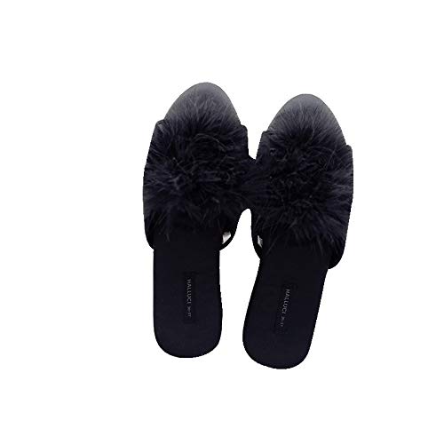 Zapatos caseros zapatillas de interior Mujeres Peep-Toe Piel sexy en casa zapatillas 2020 lindos clásicos clásicos dulces mulas Dormitorio Dormitorio antideslizante Slides Bed House Shoes memoria acog