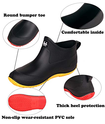 Zapatos de Agua de Goma para Mujer Zapatos de Jardinería Impermeables Botas de Agua de Nieve Resbalón Botas de Lluvia de Goma de Neopreno para Hombres Calzado de Lavado de Autos