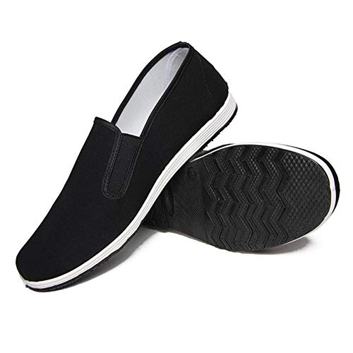 Zapatos de Artes Marciales Unisex Zapatos Chinos de Kung Fu Zapatos Antiguos de Tai Chi de Beijing Suela de Goma Negra (44 EU 270 mm)