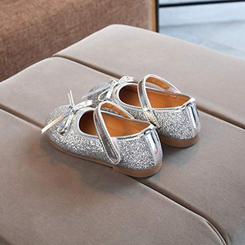 Zapatos de Baile de Tango Latino para Niños Bailarina Vestir Fiesta Arco Princesa Sandalias Rhinestone Lentejuelas Zapatitos de Tacón Bebé Niña Primavera Verano Zapatillas Niñas