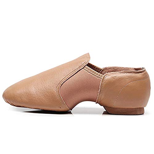 Zapatos de Baile Latino Ballet Mujer PU Cuero Comodos Adultos Zapatillas Baile Moderno Salon Salsa Jazz Gimnasia Negro