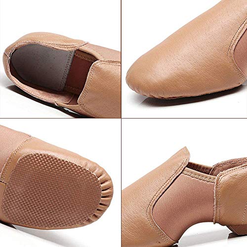 Zapatos de Baile Latino Ballet Mujer PU Cuero Comodos Adultos Zapatillas Baile Moderno Salon Salsa Jazz Gimnasia Negro