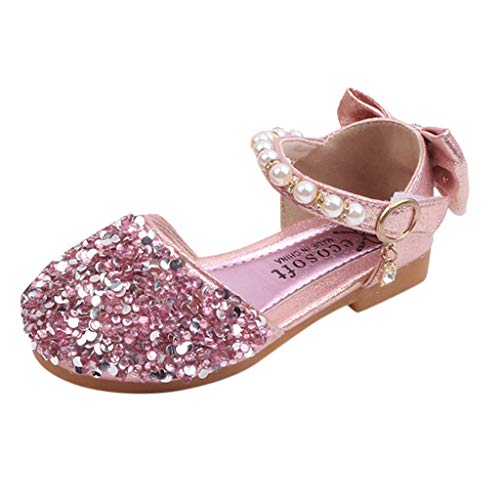 Zapatos de Baile Niña Zapatos Bebe Niña con Suela Primeros Pasos Bautizo Verano Lentejuelas Zapatos de Princesa Chicas para Bebés recién Nacidos Lindos Antideslizantes Lindos y Suaves