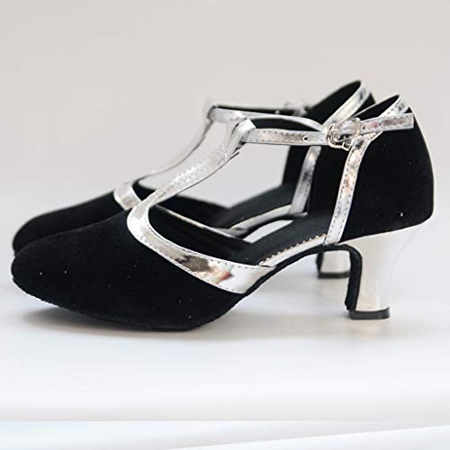 Zapatos de Baile/Zapatos Latinos para Mujer Casuales Zapatillas Hebilla Romanas Calzado de Danza Tacón Alto/Medio Mujeres Zapatos Vestir de Fiesta riou