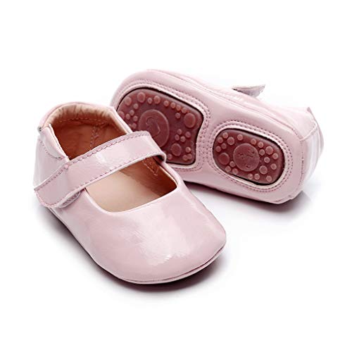 Zapatos De Bebé NiñAs NiñOs Zapatos De EláSticos con Velcro Zapatos Planos De Princesa Chicas Zapatos De Baile CumpleañOs Fiesta Antideslizante Zapatillas De Piso Calcetines Prewalker Recien Nacido