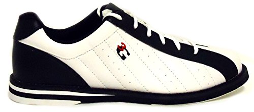  – Zapatos de bolos, 3 G Kicks, hombre y mujer, para diestros y zurdos en 4 colores, talla 36 – 48, color - blanco y negro, tamaño 41.5 (US 9)