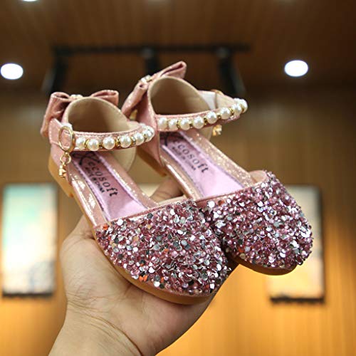 Zapatos de Vestir para Niñas Primavera Invierno 2019 Sandalias Fiesta Boda Lentejuelas Verano Calzado Bebe Primeros Pasos Bailarinas Danza Suela Blanda Princesa