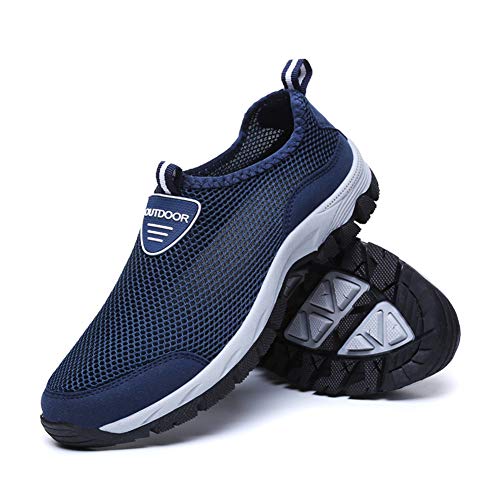 Zapatos Hombre de Agua Escarpines de Playa Descalzo de Malla Secado Rápido Sandalias Deporte Al Aire Libre Zapatillas Negro Gris Azul 39-49 Azul 42