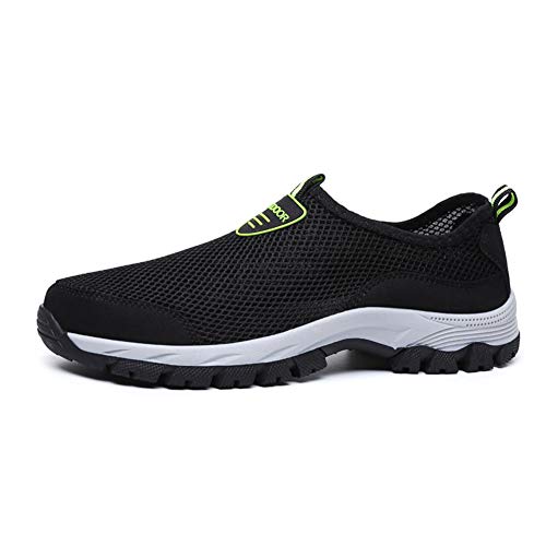 Zapatos Hombre de Agua Escarpines de Playa Descalzo de Malla Secado Rápido Sandalias Deporte Al Aire Libre Zapatillas Negro Gris Azul 39-49 Negro 48