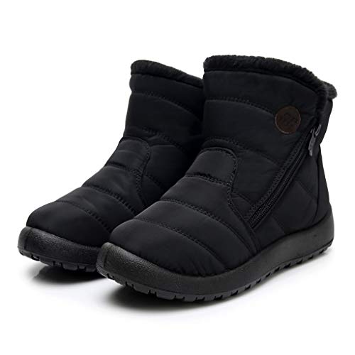 Zapatos Mujer para Lluvia Botas De Nieve Para Mujer Botín Corto Tobillo De Invierno Calzado Impermeable Zapatos Calientes