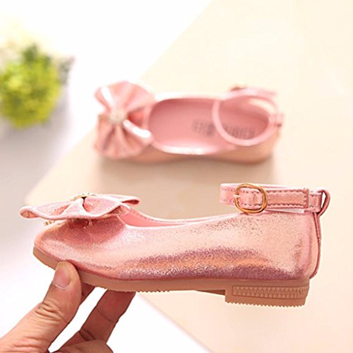 Zapatos Niñas Carnaval K-youth® Zapato Princesa Niña Sandalias de Vestido Flat Shoes Bailarinas Princesa Zapatos con Tacón para Cumpleaños Fiesta Cosplay (24 EU, Rosa)