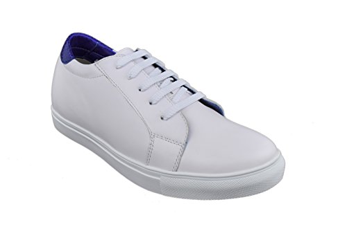 ZERIMAR Zapatos Deportivos con Alzas Interiores para Hombres Aumento 6 cm | Zapatos de Hombre con Alzas Que Aumentan Su Altura | Zapatos Hombre | Color Blanco-Azul Marino Talla 43