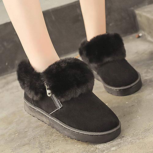 ZODOF Botas de Nieve para Mujer Botas de Nieve de Tobillo de Invierno de Felpa para Mujer Zapatos de Invierno Mantenga cálidas Botas con Cremallera metálica