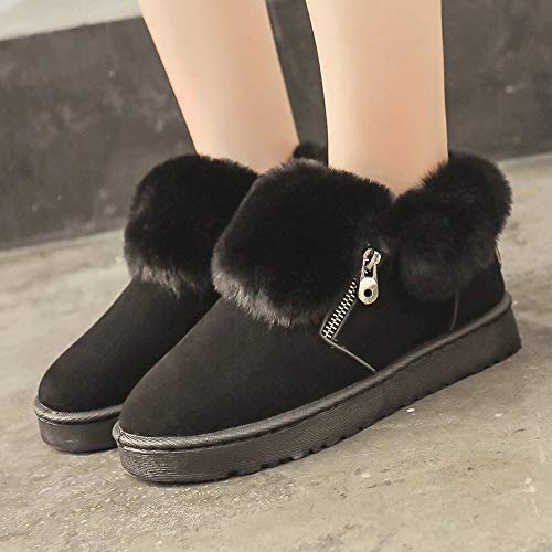 ZODOF Botas de Nieve para Mujer Botas de Nieve de Tobillo de Invierno de Felpa para Mujer Zapatos de Invierno Mantenga cálidas Botas con Cremallera metálica