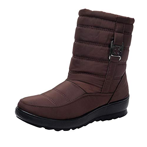 ZODOF Botas de Nieve para Mujer Mujeres Calientes de Invierno Botas para la Nieve Botas Casuales para Mujer Botines cálidos Botas de Mediana Edad