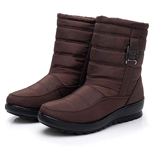 ZODOF Botas de Nieve para Mujer Mujeres Calientes de Invierno Botas para la Nieve Botas Casuales para Mujer Botines cálidos Botas de Mediana Edad