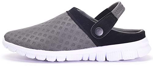 Zuecos Hombres Mujeres Unisex Zapatillas de Playa Sandalias Piscina Vernano Zapatos de Jardín Respirable Malla Casual Pantuflas - Gris Profundo, 40 EU