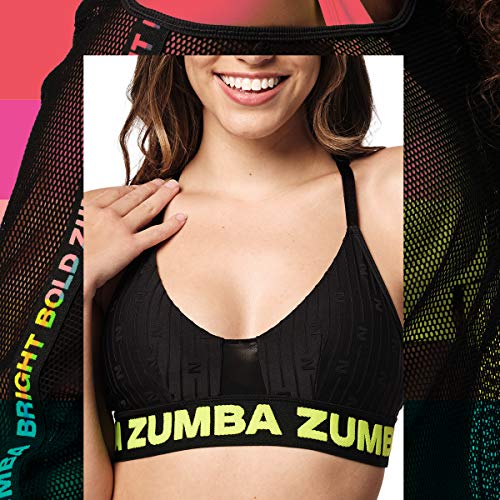 Zumba Dance Bralette Sujetador Deportivo Mujer Fitness Workout Sujetador Deportivo Activo, Black to Basic, M