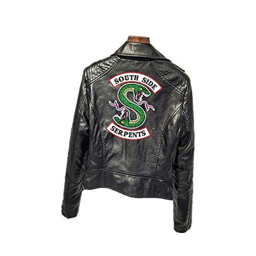 ZZBM Riverdale South Side Serpientes Mujer Impreso Chaqueta Jacket De Motocicleta De Cuero (1,EU XXS(Asian S))