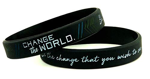 11thGear 4 Pulseras de Pulseras de Silicona de Cita Positiva Motivacional - Dream Change The World Be Yourself