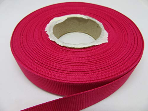 2 Metros de 16 mm de Grosgrain Cinta de Color Rosa Fucsia Oscuro Doble Cara Acanalado 16mm