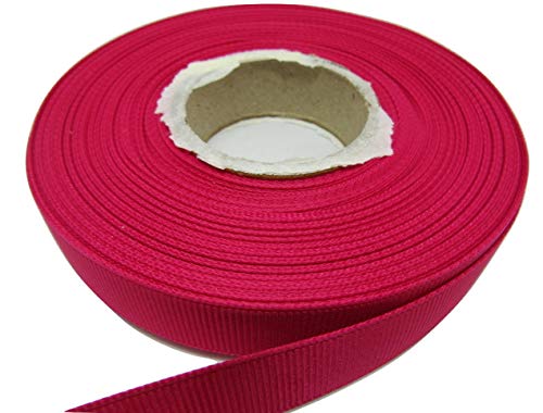 2 Metros de 16 mm de Grosgrain Cinta de Color Rosa Fucsia Oscuro Doble Cara Acanalado 16mm