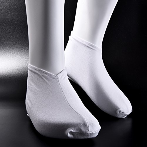 2 Pares Calcetines Hidratantes de Spa de Pies Calcetines de Algodón de Cosmética para Piel Seco Duro Agrietado, Blanco