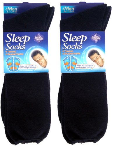 2 pares de calcetines térmicos para dormir Sleep Socks, para hombre, talla 39- 41, de Drew Brady , Hombre, color Morado Oscuro, tamaño 39-46