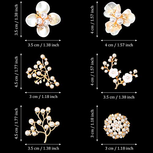 24 Adornos de Perlas Diamantes de Imitación Botones de Flor de Perlas de Imitación Broche de Perlas Adornos de Espalda Plana para Hacer de Joyas Artesanales, Ropa, Bolsos, Sombreros Ramo de Novia DIY