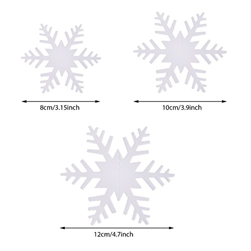 3 Metros de Copo de Nieve Decoraciones Colgantes para Fiesta de Navidad Año Nuevo Decoración Blanca, 36 Piezas