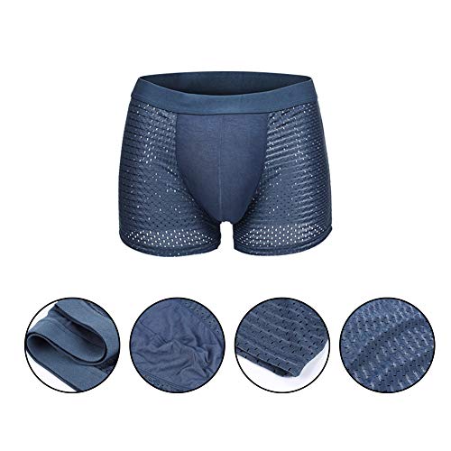 4 paquetes de calzoncillos de hombre, conjunto de ropa interior de seda de hielo, calzoncillos de hombre sin costuras, calzoncillos suaves transpirables, calzoncillos de malla (EU: L, Color 2)