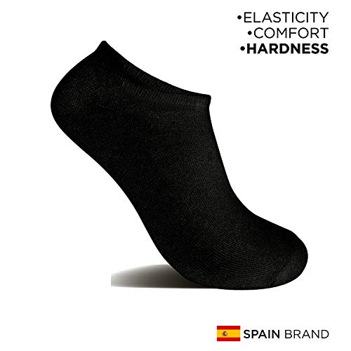 9 Pares Calcetines cortos Mujer hombre, calcetines tobillero (Negro, 35-40)