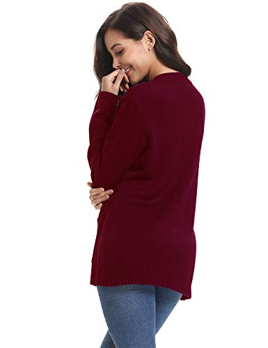 Abollria Cárdigan Mujer Básico Chaqueta de Punto con Botones Clasico Suéter Cárdigan Manga Larga Casual Rebeca Jerseys Sweater V-Cuello para Primavera Otoño Invierno