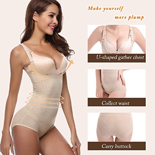 Abollria Faja Reductora Moldeadora Cintura Mujer Body Shaper Corsé sin Costuras Beige,XS