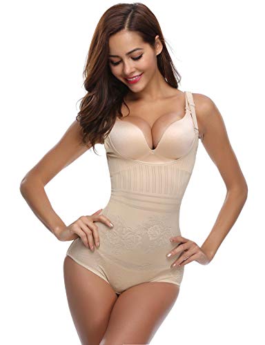 Abollria Faja Reductora Moldeadora Cintura Mujer Body Shaper Corsé sin Costuras Beige,XS