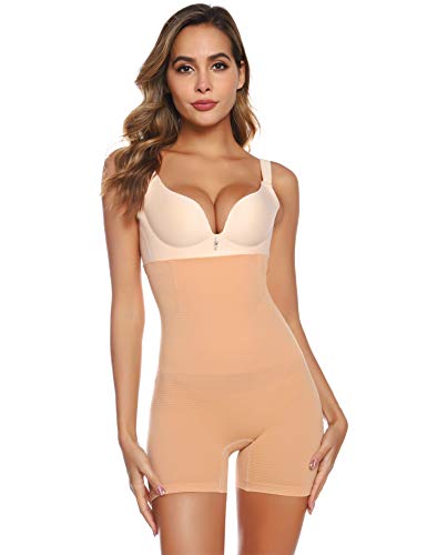 Abollria Fajas Reductoras Body Shaper Cintura Corsé,Braguita Moldeadora Adelgazante Faja Pantalón Cintura Alta Body Moldeador Abdomen Shapewear Lenceria Mujer (S, Beige_3)