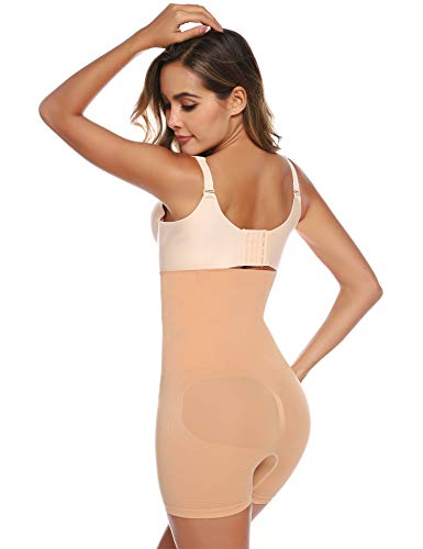 Abollria Fajas Reductoras Body Shaper Cintura Corsé,Braguita Moldeadora Adelgazante Faja Pantalón Cintura Alta Body Moldeador Abdomen Shapewear Lenceria Mujer (S, Beige_3)