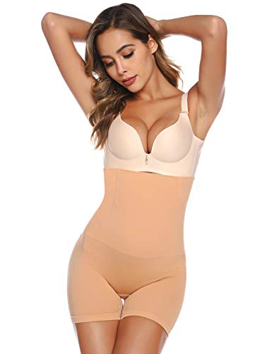 Abollria Fajas Reductoras Body Shaper Cintura Corsé,Braguita Moldeadora Adelgazante Faja Pantalón Cintura Alta Body Moldeador Abdomen Shapewear Lenceria Mujer (S, Beige_3)