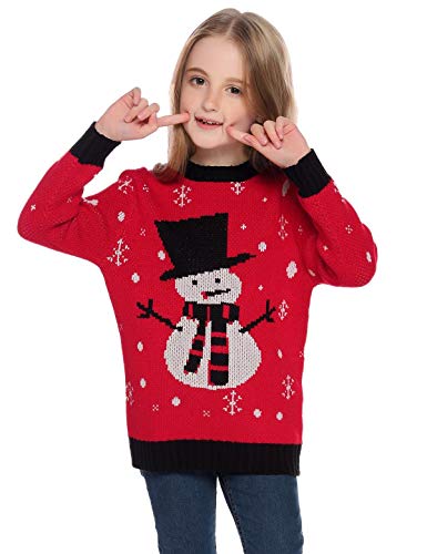 Abollria Suéter de Navidad,Jersey Navideño Sudaderas Navideñas Familiares Niño Niña Sueter Hombre Mujer Sweaters Estampadas Pullover Cuello Redondo Largas Invierno