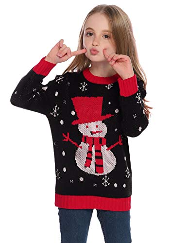 Abollria Suéter de Navidad,Jersey Navideño Sudaderas Navideñas Familiares Niño Niña Sueter Hombre Mujer Sweaters Estampadas Pullover Cuello Redondo Largas Invierno