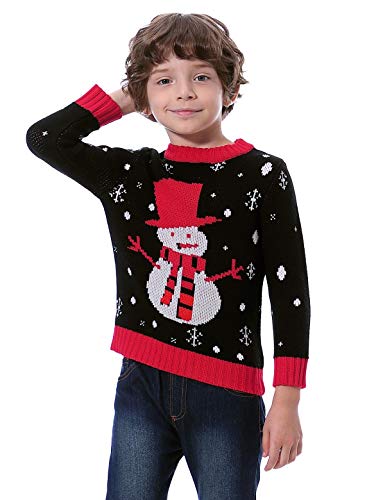 Abollria Suéter de Navidad,Jersey Navideño Sudaderas Navideñas Familiares Niño Niña Sueter Hombre Mujer Sweaters Estampadas Pullover Cuello Redondo Largas Invierno