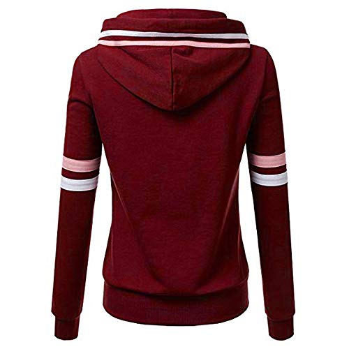 Abrigo De Invierno con Capucha De Las Mujeres Patchwork Chaqueta con Cremallera De Lana Caliente Abrigo De AlgodóN con Capucha Casual Outwear Sudadera con Capucha Deportiva riou