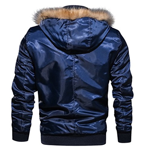 Abrigos de Moda Militares Casuales de los Hombres Abrigo de Invierno de algodón Grueso Chaqueta de Bombardero Chaqueta piloto Capa táctica del ejército Traje Deportivo cálido (XL, Azul)