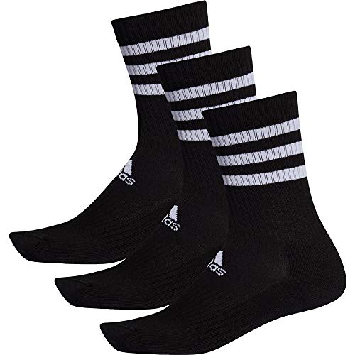 adidas 3S CSH CRW3P Socks, Unisex adulto, Black/Black/Black, L