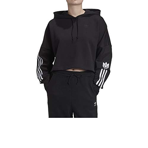 adidas Cropped - Sudadera con capucha para mujer blanco/negro 38