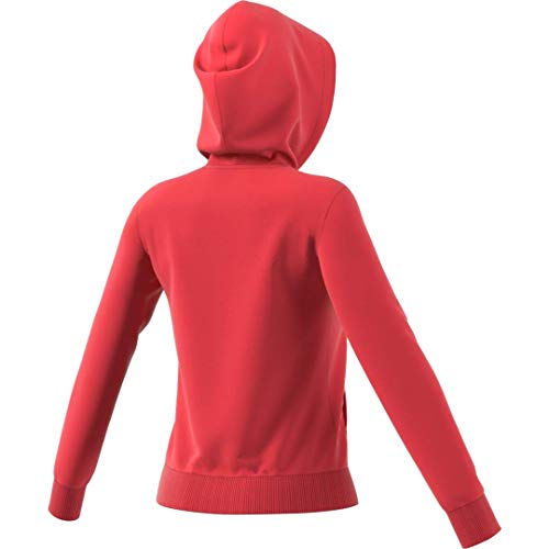 adidas Essentials - Chaqueta con capucha con cremallera completa para mujer, color escarlata, XS