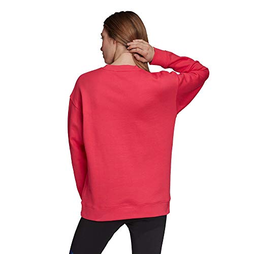 adidas TRF Crew Sweat Sudadera, Powpnk/Blanco, 54 para Mujer