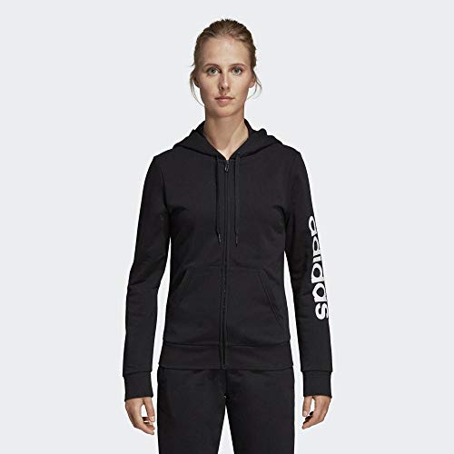 adidas W Essentials Linear HD Sudadera con Capucha, Mujer, Negro (Black/White), 2XS