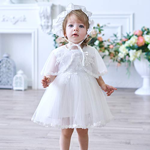 AHAHA 3PCS Vestidos de Bautizo de Niña 0-24 Meses