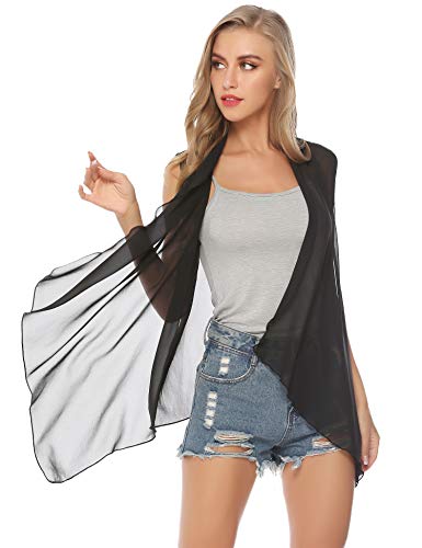 Aibrou Cárdigan Kimonos Gasa para Mujer,Camisas Verano Tops sin Manga,Camisolas y Pareos,Cárdigan Fiesta Casual Bikini Beach Cover-Ups Sarongs Vacaciones Playa Chal.